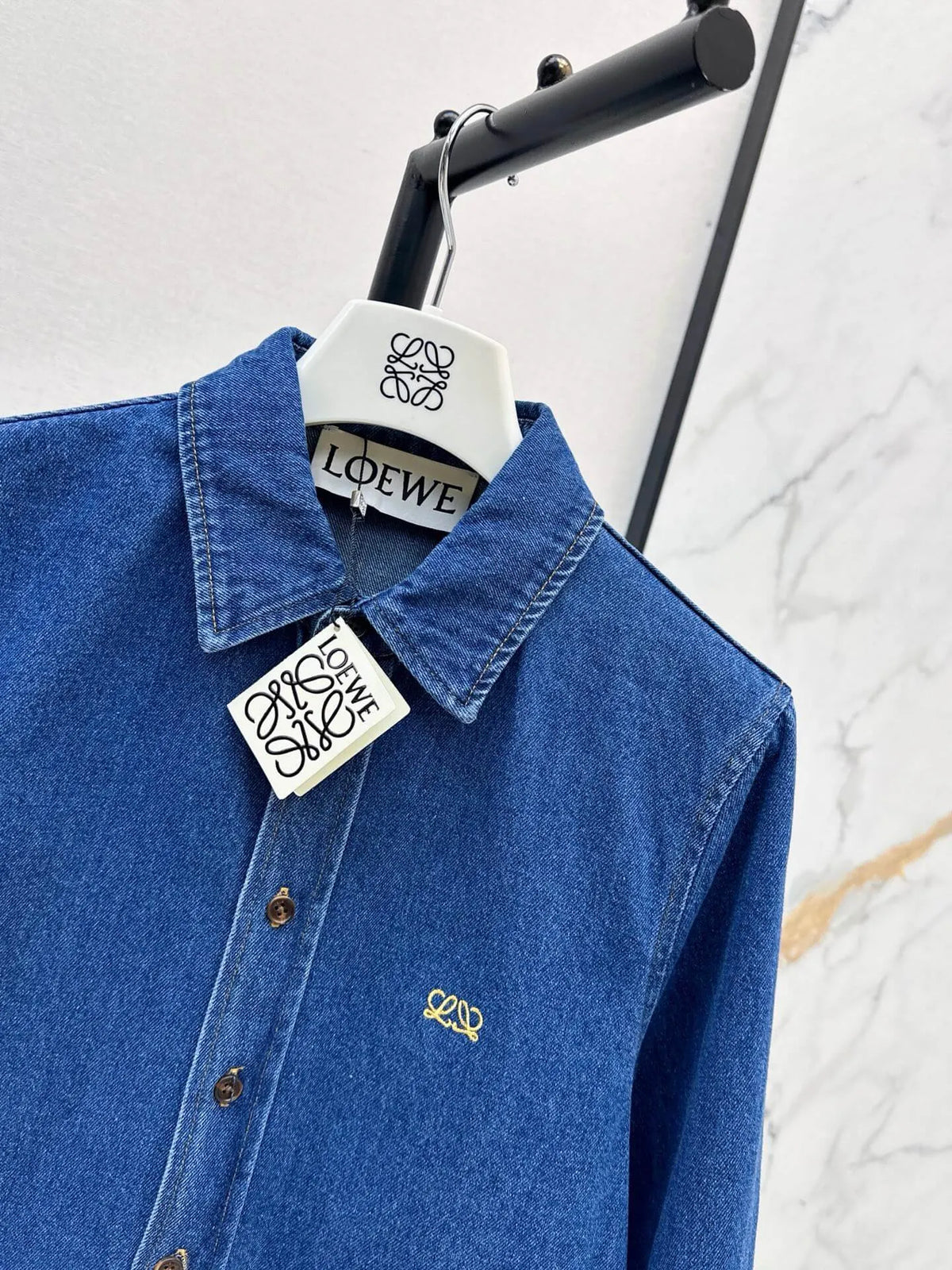 Logo Cropped Shirt Wide Leg Denim Set