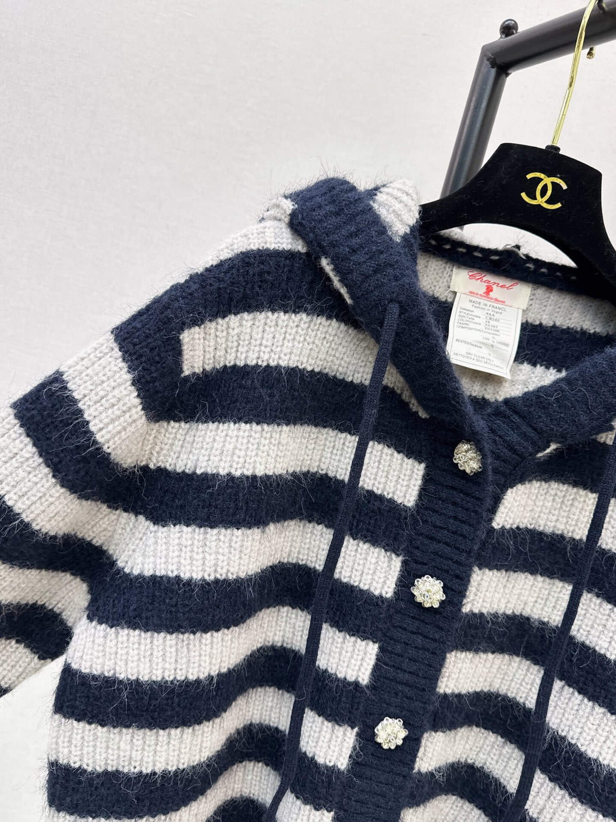 Stripe Button Knit Jacket