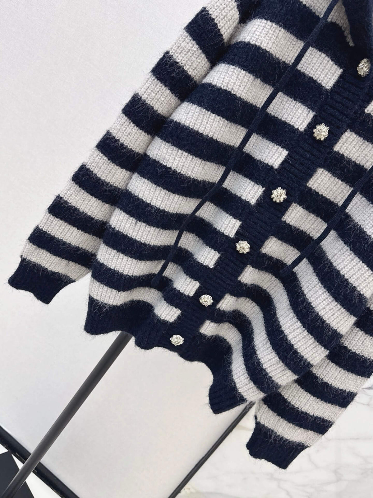 Stripe Button Knit Jacket