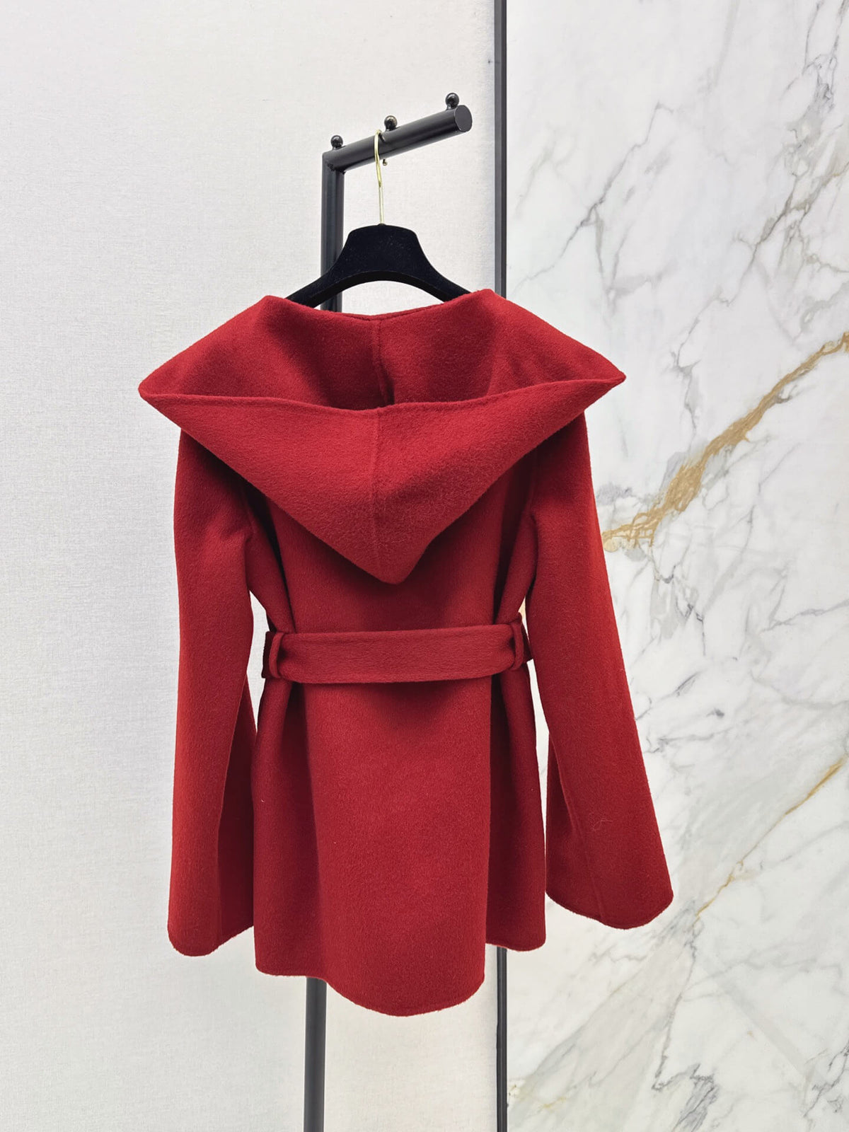 Heather Gray Shawl Collar Wrap Coat