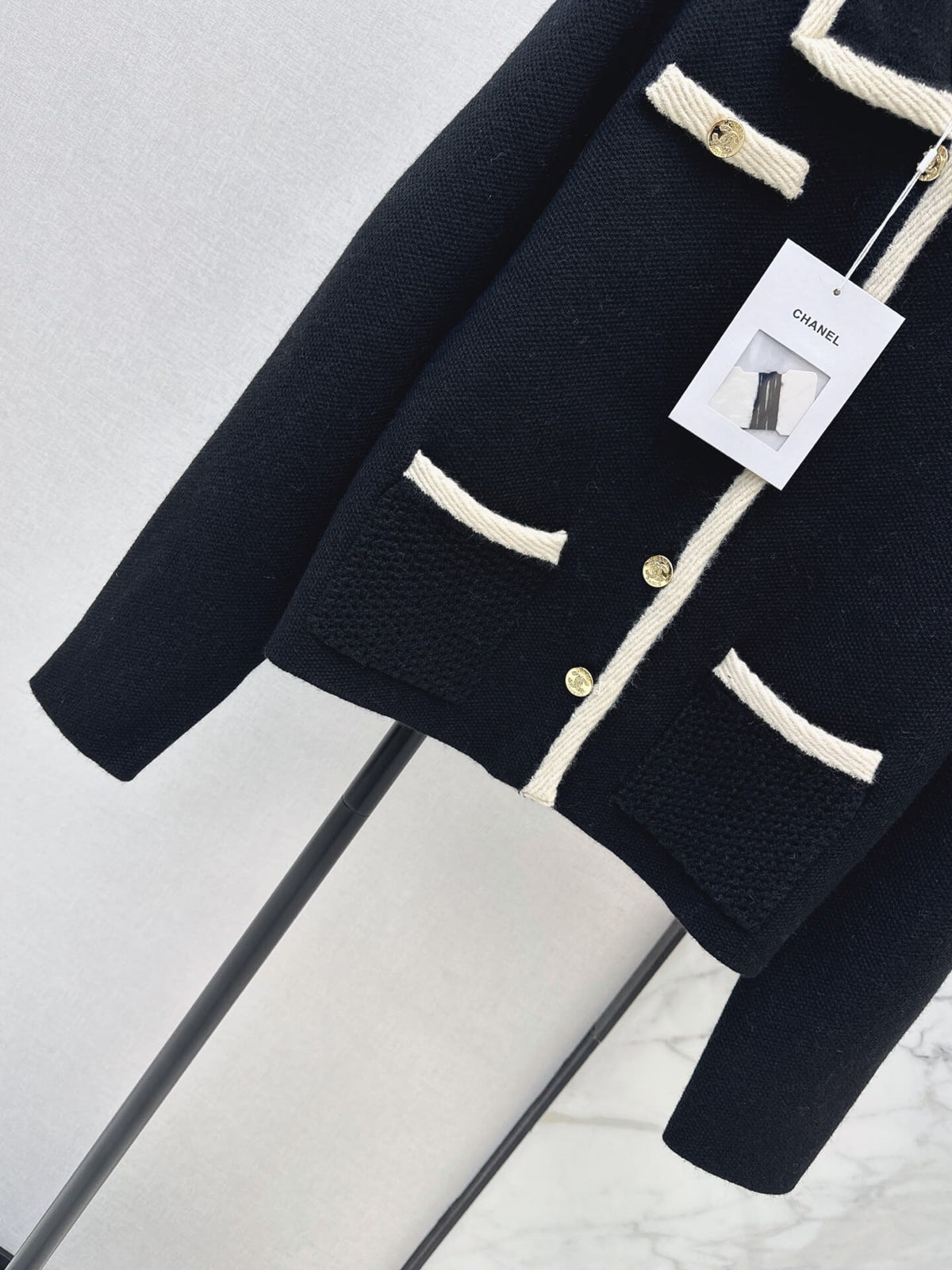 Contrast Collar Tweed Jacket