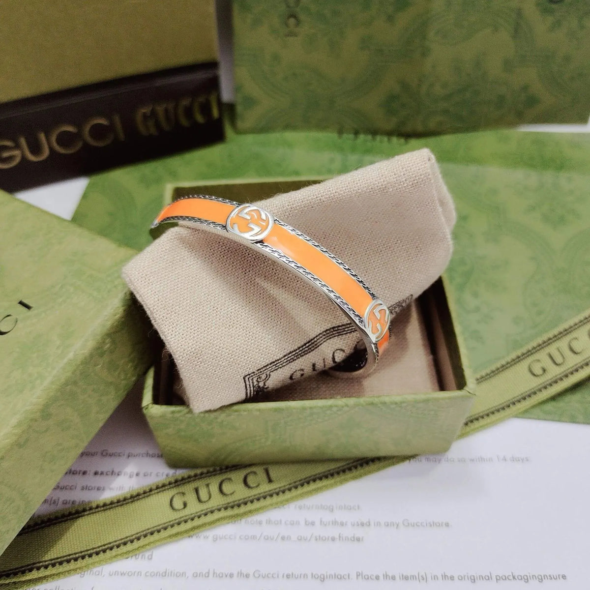 Orange Double G Bangle