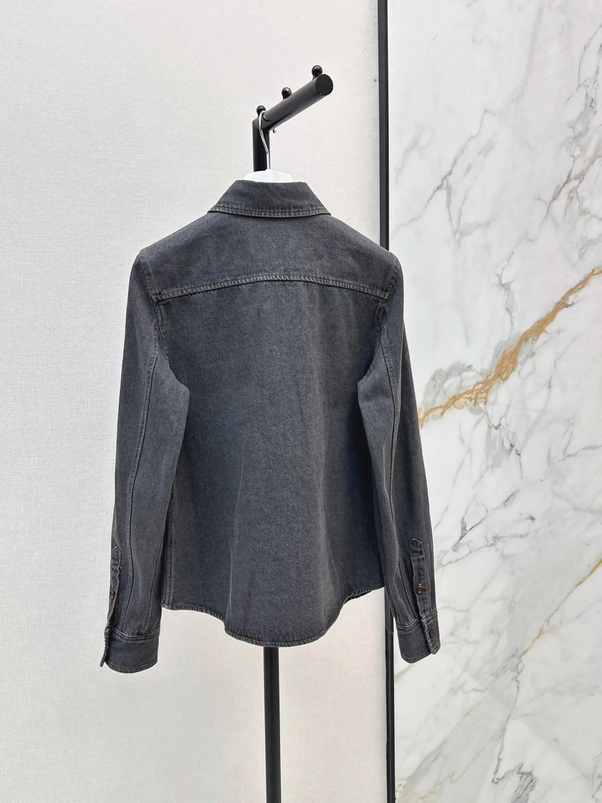 Logo Cropped Shirt Wide Leg Denim Set