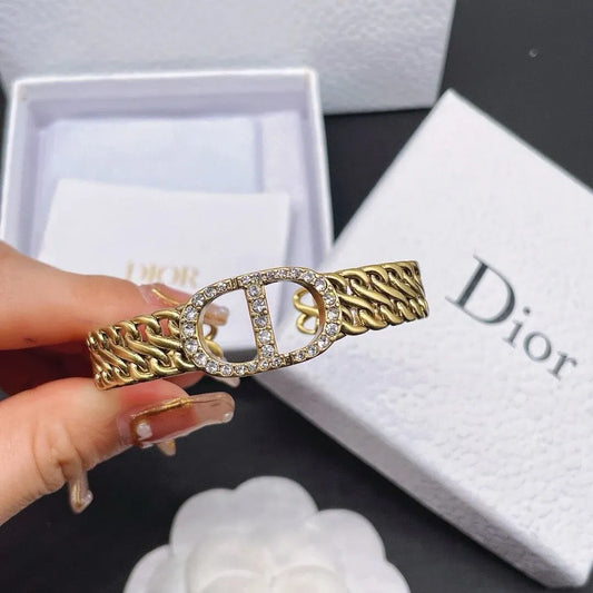 Diamond Design Open Bangle