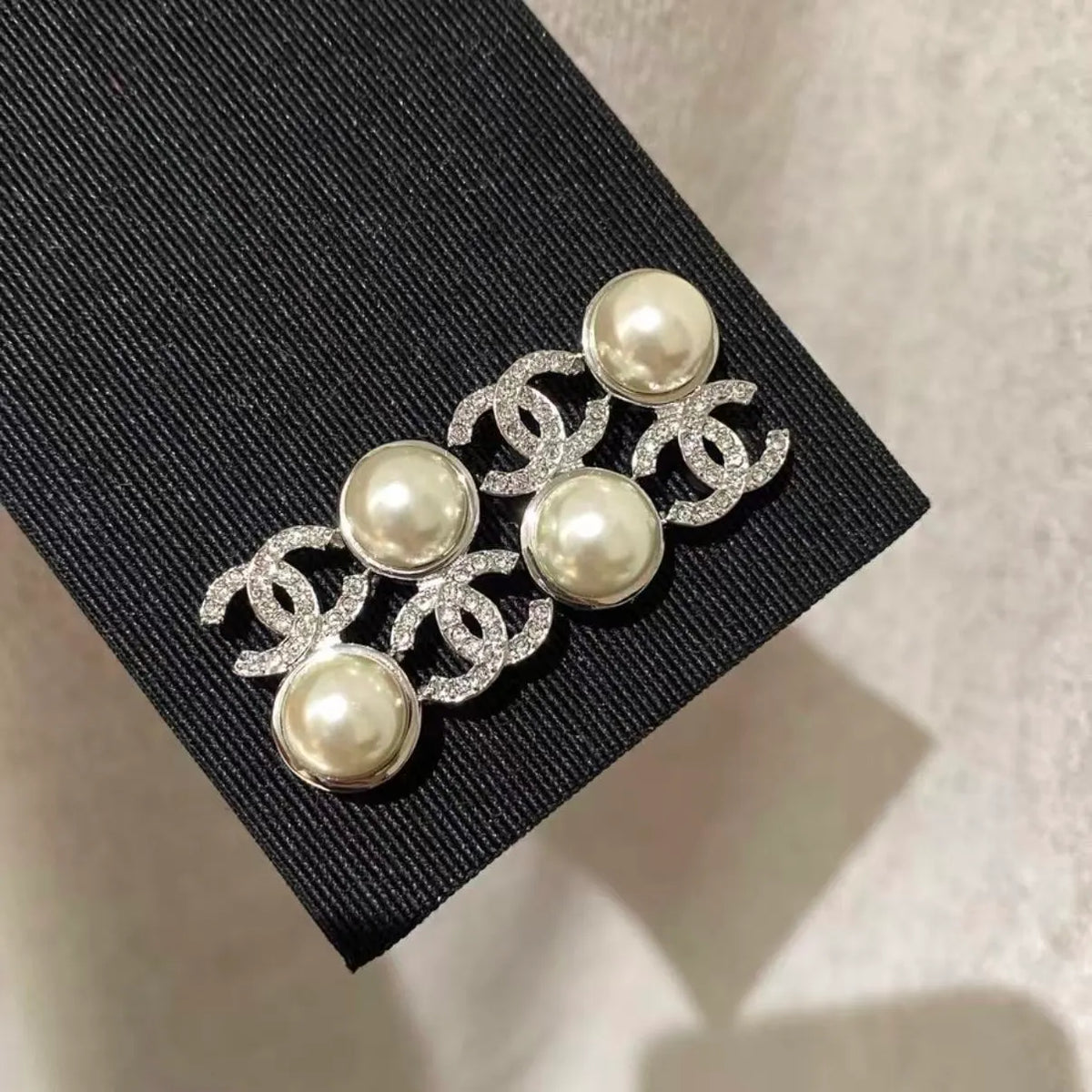 Pearl Embellished Crystal Earrings